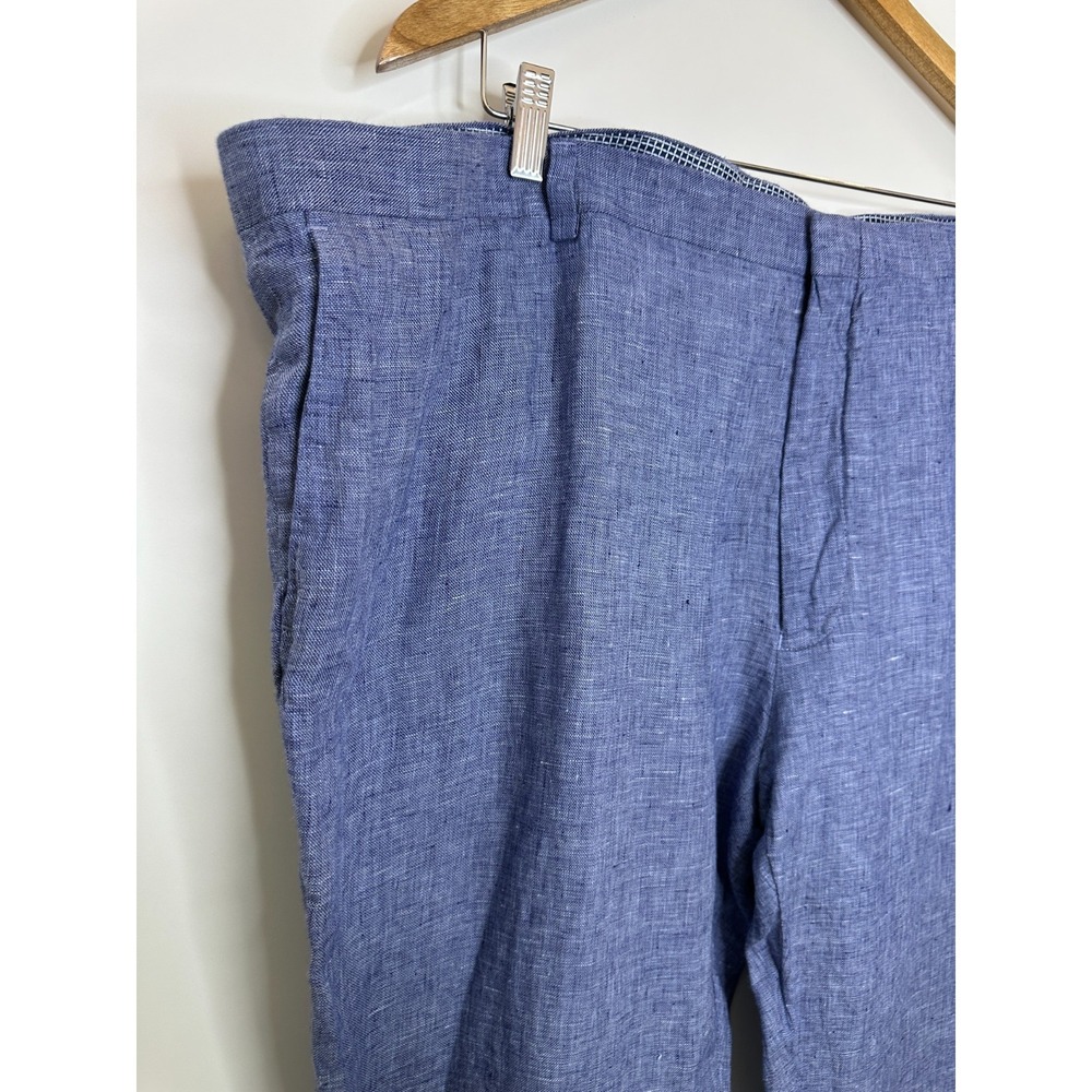 Murano Baird McNutt 100% Linen Alex Fit Flat Front Pants Mens 48" x 32" Cuffed - Picture 3 of 12